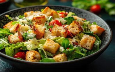Brotsalat mit grünem Spargel